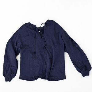 Aerie Deep Blue Textured Top